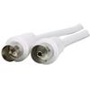 Cavo antenna CRN ANT-021/CX-S da 1.5m, Colore Bianco, Impedenza 75 ohm, connettore Dritto.